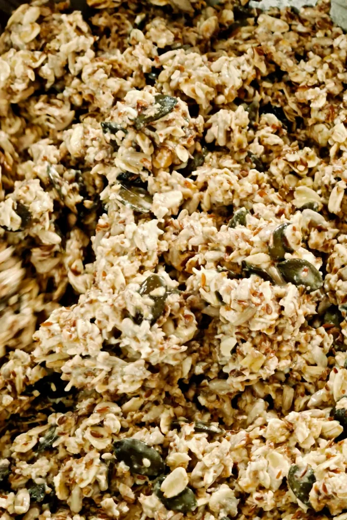 A close look at the crispbread dough.