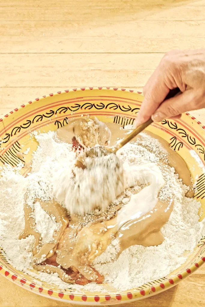 In a bowl, all ingredients are stirred together.